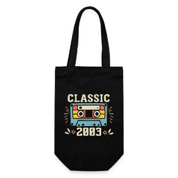 Vintage 2003 Retro Geburtstagskassette 2003 - Geschenkbeutel für Flaschen - Schwarz - Vorne