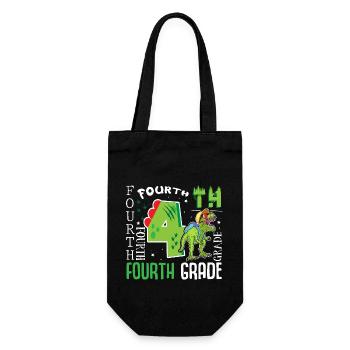 4th Grade Dino T-Rex - Gift Bag for Bottles - black - Front