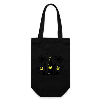 Palm Party Team - Gift Bag for Bottles - black - Front