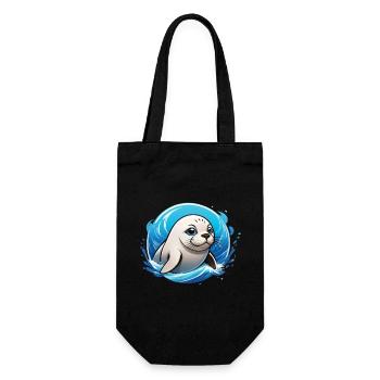 Seal in the water - Gift Bag for Bottles - black - Front