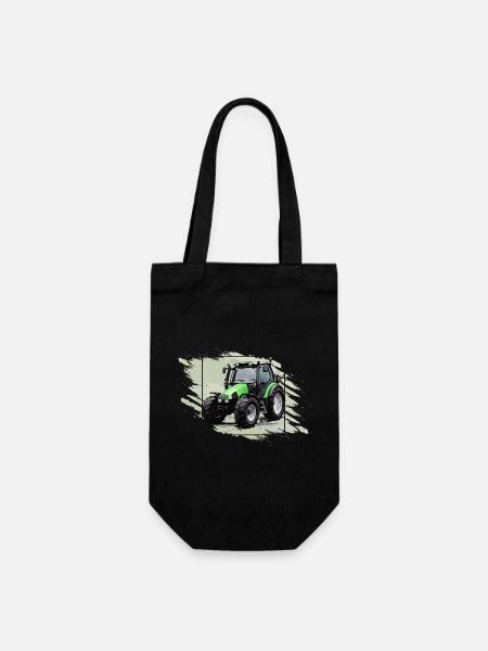 Kleiner grüner Traktor - Geschenkbeutel für Flaschen - Schwarz