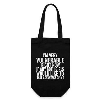 I'm Very Vulnerable Right Now Grunge Aesthetic - Gift Bag for Bottles - black - Front