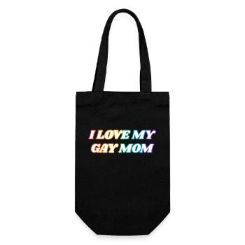Ich liebe meine schwule Mutter - Geschenkbeutel für Flaschen - Schwarz - Vorne
