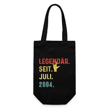 20th Birthday Man Woman Legendary Since July 2004 - Gift Bag for Bottles - black - Front