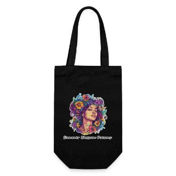 Summer Blossom Dreams - Geschenkbeutel für Flaschen - Schwarz - Vorne