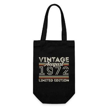 August 1972 Legende seit August 1972 Vintage 1972 - Geschenkbeutel für Flaschen - Schwarz - Vorne