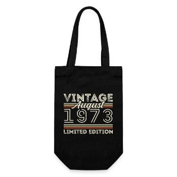 August 1973 Legende seit August 1973 Vintage 1973 - Geschenkbeutel für Flaschen - Schwarz - Vorne