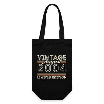 August 2004 Legende seit August 2004 Vintage 2004 - Geschenkbeutel für Flaschen - Schwarz - Vorne