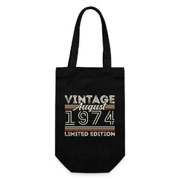 Août 1974 Légende depuis août 1974 Millésime 1974 - Sac à bouteille - noir - Devant
