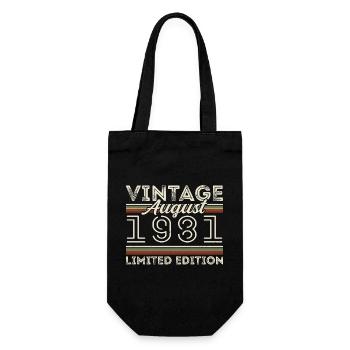 August 1981 Legende seit August 1981 Vintage 1981 - Geschenkbeutel für Flaschen - Schwarz - Vorne