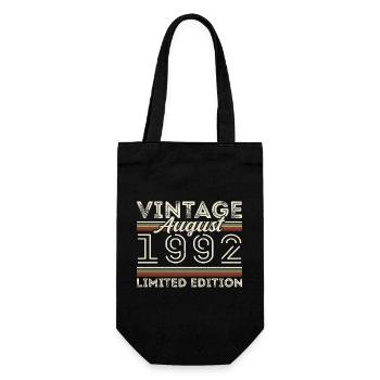 August 1992 Legende seit August 1992 Vintage 1992 - Geschenkbeutel für Flaschen - Schwarz - Vorne