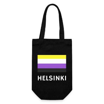 Non binary Pride Flag Helsinki - Gift Bag for Bottles - black - Front