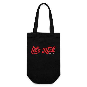 Let's Rock 2025, Vintage New Year Tee - Gift Bag for Bottles - black - Front