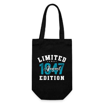 77th Birthday Original August 1947 Year 1947 - Gift Bag for Bottles - black - Front