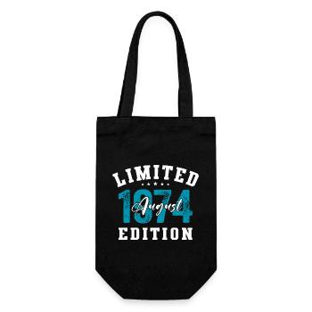 50th Birthday Original August 1974 Year 1974 - Gift Bag for Bottles - black - Front