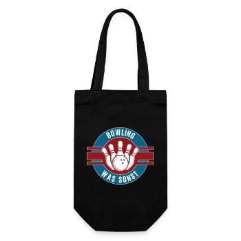 Bowling Was Sonst Bowlen Team Mannschaft Kegeln - Geschenkbeutel für Flaschen - Schwarz - Vorne