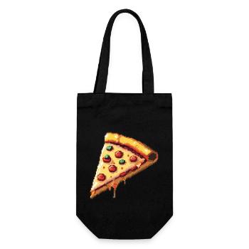 Pizza Pixel Icon - Gift Bag for Bottles - black - Front