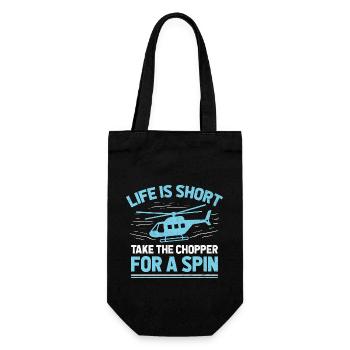 Life Is Short Take The Chopper For A Spin Helicopt - Gift Bag for Bottles - black - Front