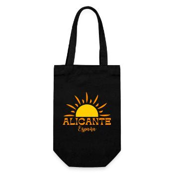 Vibrant Sunburst Alicante Spain Design - Gift Bag for Bottles - black - Front
