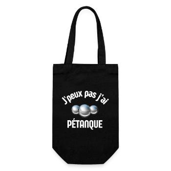 Pétanque, Melone, Petanque-Fan - Geschenkbeutel für Flaschen - Schwarz - Vorne