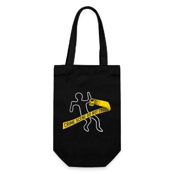Beware crime zone - Gift Bag for Bottles - black - Front
