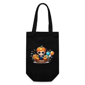 Citrouille garçon avec lunettes de soleil Halloween - Sac à bouteille - noir - Devant