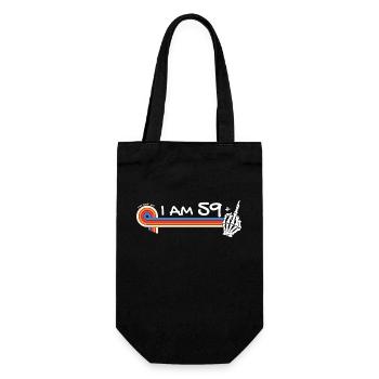 I Am 59 Plus Middle Finger - 60th Birthday - Gift Bag for Bottles - black - Front