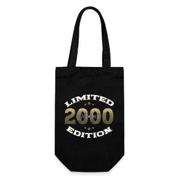 24. Geburtstag Vintage Oktober 2000 Jahrgang - Geschenkbeutel für Flaschen - Schwarz - Vorne