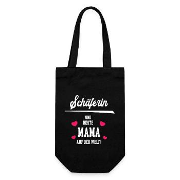Schäferin Beste Mama Muttertag Geburtstag - Geschenkbeutel für Flaschen - Schwarz - Vorne