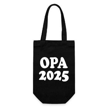 Opa 2025 - Geschenkbeutel für Flaschen - Schwarz - Vorne