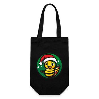 Wurm Weihnachten Tier - Geschenkbeutel für Flaschen - Schwarz - Vorne