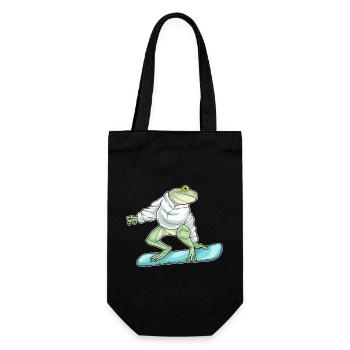 Frog Snowboarder Snowboard - Gift Bag for Bottles - black - Front