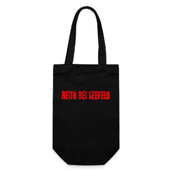 Reith bei Seefeld roter Text - Geschenkbeutel für Flaschen - Schwarz - Vorne