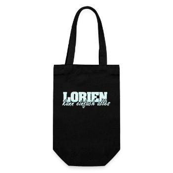 Motto Spruch Frau Vorname Lorien - Geschenkbeutel für Flaschen - Schwarz - Vorne