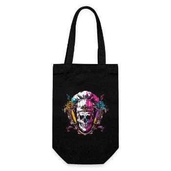 Koch Skull Skeleton Chef Crest - Gift Bag for Bottles - black - Front