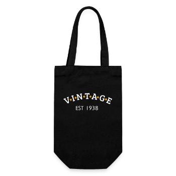 Jahrgang ist 1938 - Geschenkbeutel für Flaschen - Schwarz - Vorne