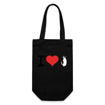 I love Penguins - Pet Design - Gift Bag for Bottles - black - Front