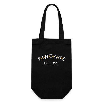 Jahrgang ist 1966 - Geschenkbeutel für Flaschen - Schwarz - Vorne