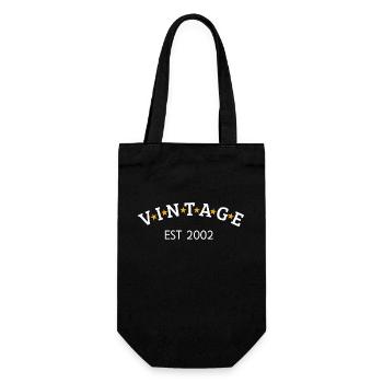 Jahrgang ist 2002 - Geschenkbeutel für Flaschen - Schwarz - Vorne