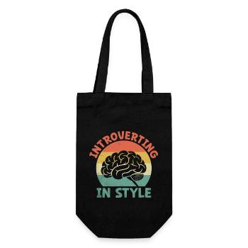 Introverting In Style Sayings For Introverts - Gift Bag for Bottles - black - Front