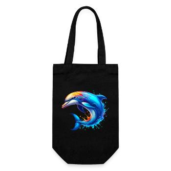 Dolphin - Gift Bag for Bottles - black - Front