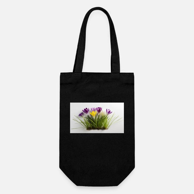Crocuses - Gift Bag for Bottles - black