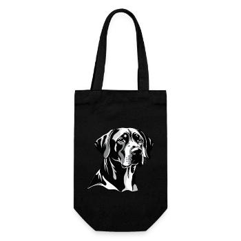 Tête de Labrador Retriever - Chien de compagnie Autocollant - Sac à bouteille - noir - Devant