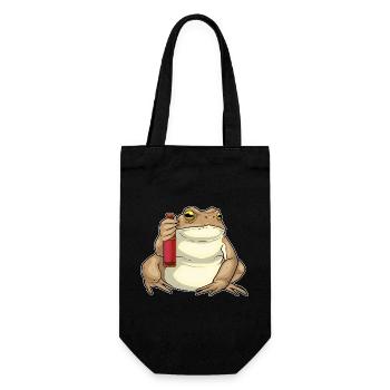 Frosch Flasche Bier - Geschenkbeutel für Flaschen - Schwarz - Vorne