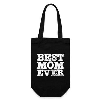 Best MOM Ever - Geschenkbeutel für Flaschen - Schwarz - Vorne