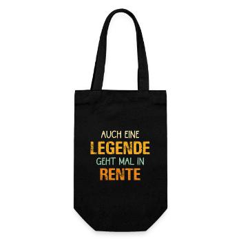 Auch eine Legende geht mal in Rente retro  - Geschenkbeutel für Flaschen - Schwarz - Vorne