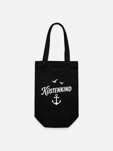 Küstenkind - Geschenkbeutel für Flaschen - Schwarz