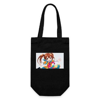 Ein niedliches manga maedchen - Geschenkbeutel für Flaschen - Schwarz - Vorne