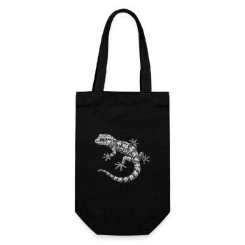 Ein Gecko - Geschenkbeutel für Flaschen - Schwarz - Vorne