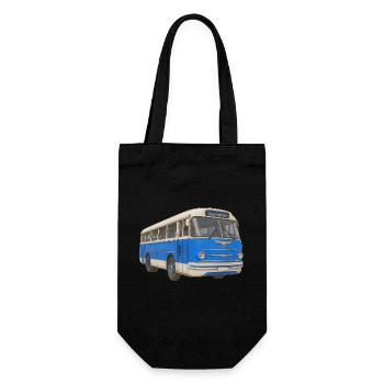 Vieux bus bleu - Sac à bouteille - noir - Devant